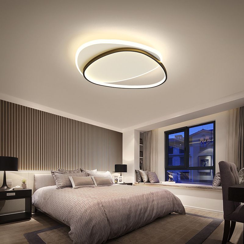 Metal Geometric Flush Mount Fixture Modern 2 Lights Flush Light Fixtures