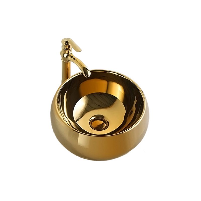 Modern Bathroom Sink Metal Rectangular with Pop-Up Drain and Faucet Vessel Bathroom Sink