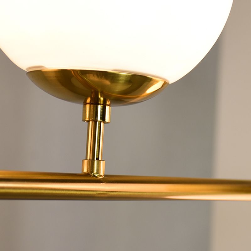 Modern Style Spherical Shape Island Lights Glass 6 Light Island Lighting in Gold