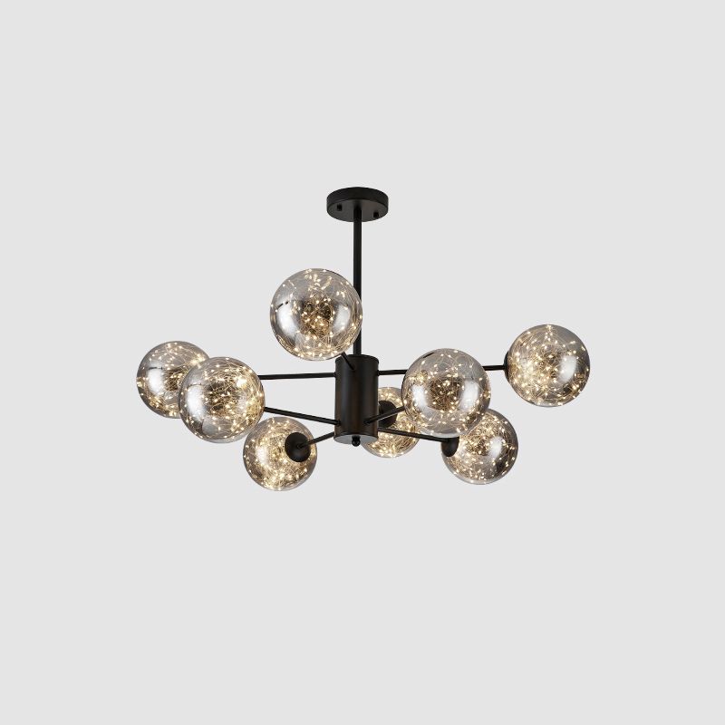 Semplicità Globe ombre sospensione radiale Sospensione vetro trasparente in vetro soggiorno Lampone a LEDELIER