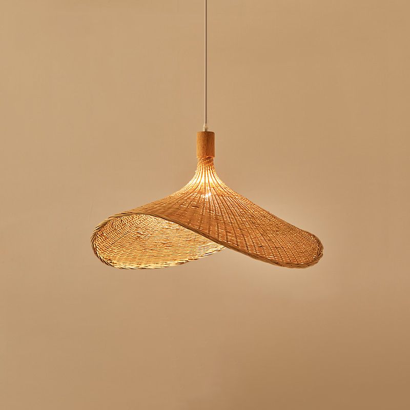 1-Licht-Bambus Hängsbeleuchtung Chinesisches Anhänger Lichtkit für Tea Room