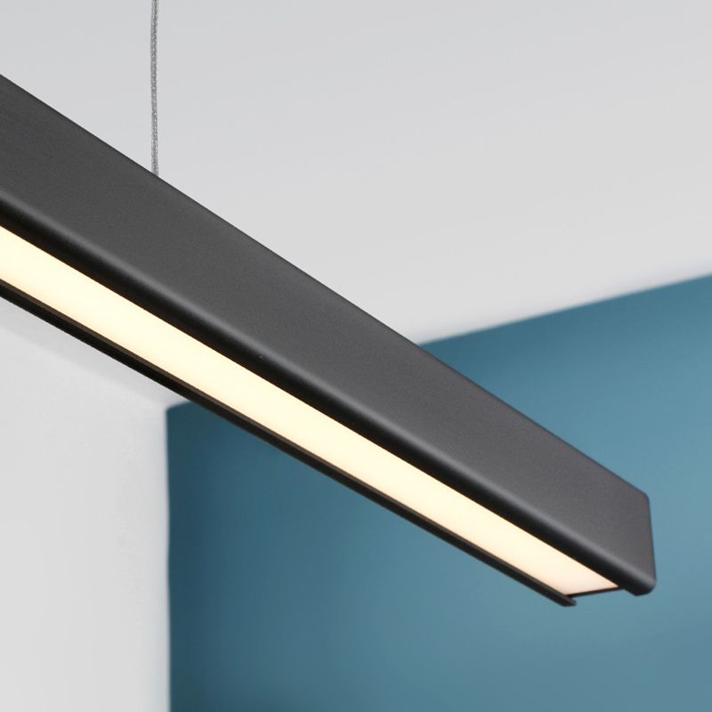 Mental Linear Hanging Light Kit Modern Pendant Lighting in Black