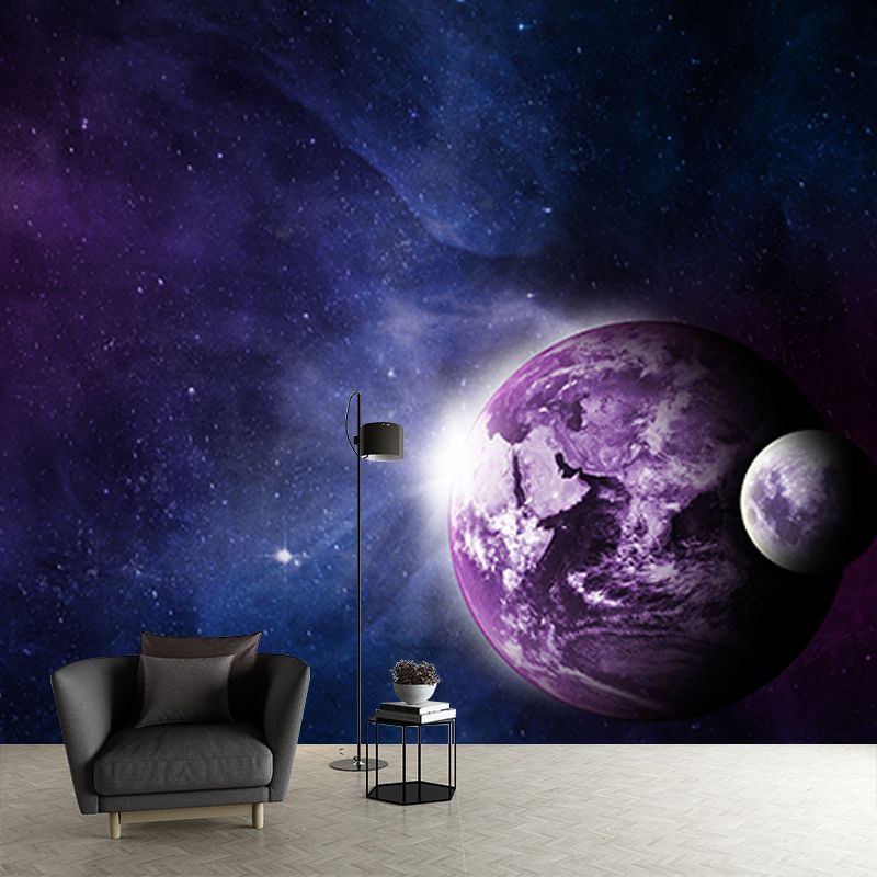 Space Galaxy Mildew Resistant Mural Wallpaper Sleeping Room Wall Mural