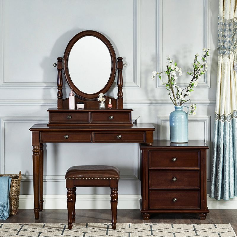 Bedroom Vanity Makeup Dressing Table Stool Set Wooden Vanity Set