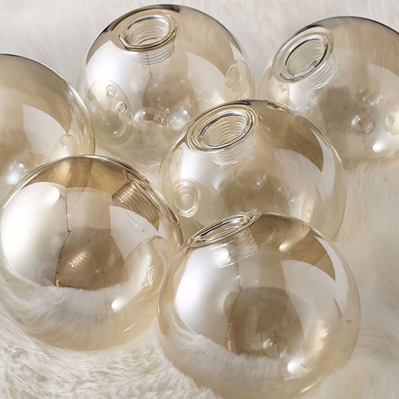 Lámpara de la isla esférica lámpara de vidrio moderno luz colgante con decoración de pájaros