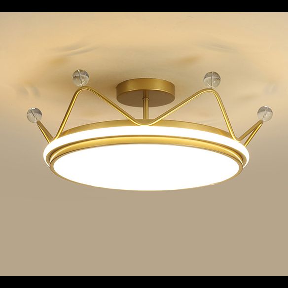 Round Semi Flush Mount Ceiling Fixture Kids Acrylic Semi Flush Light