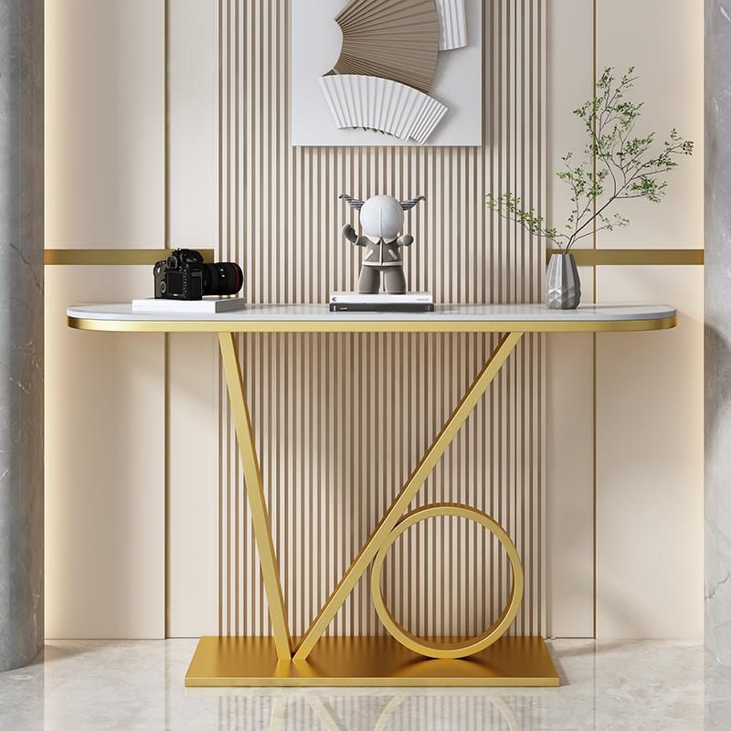 31.5-inch Tall Glam Console Table Scratch Resistant Stone End Table