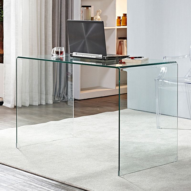 Sled Base Design Tempered Glass Black/clear Rectangular Coffee Table