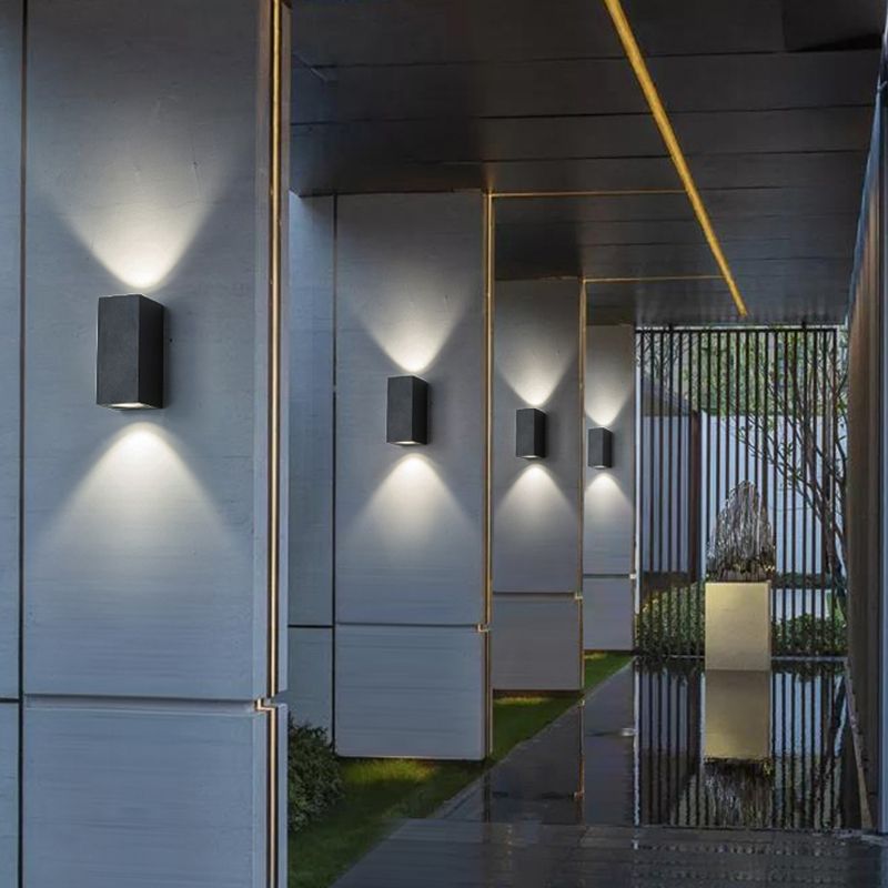 1-Licht-LED moderne schwarze Wandleuchten Aluminium im Freien Wandlampen im Freien