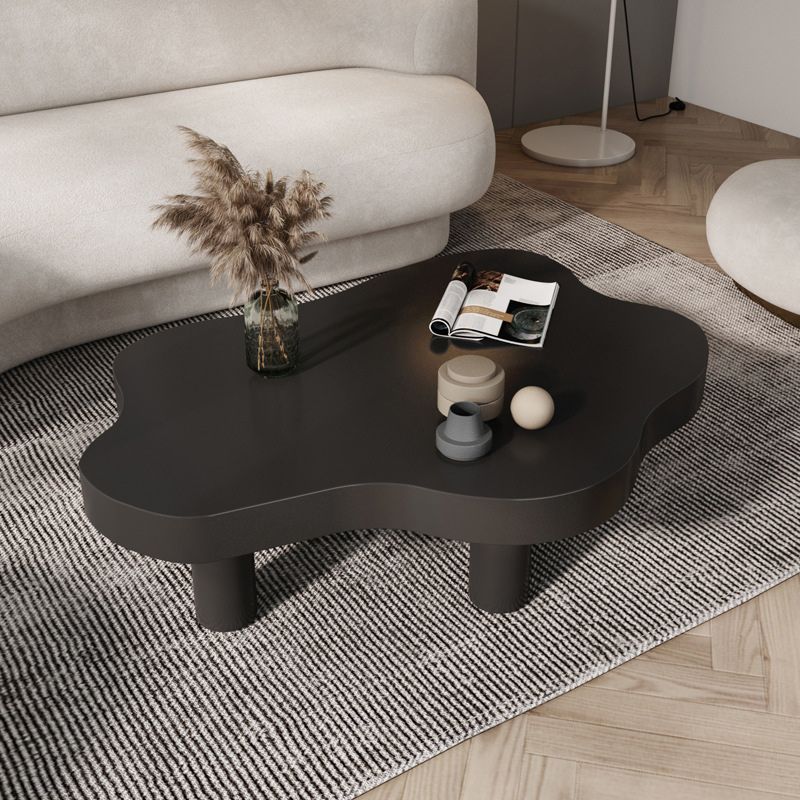 Free Form Solid Wood Coffee Table Set with 3 Legs Cocktail Table
