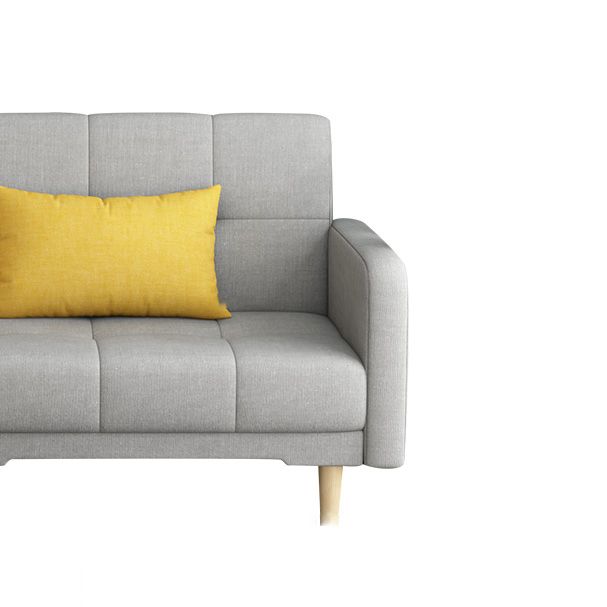 Contemporary Square Arm Sleeper Sofa Biscuit Back Convertible Sofa for Living Room