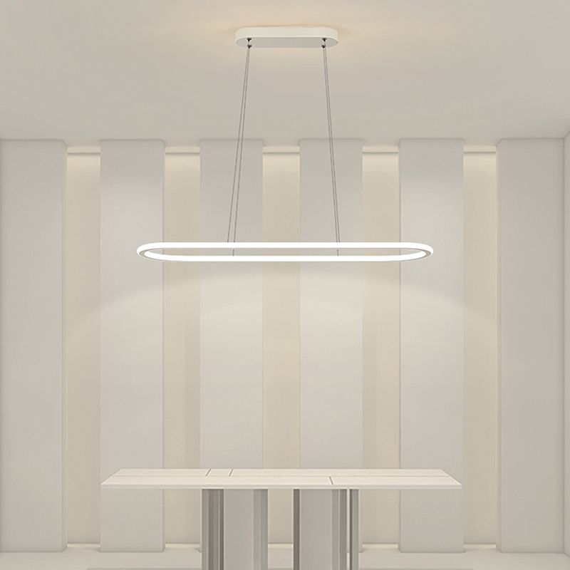 Simple Modern Nordic Style LED Hanging Island Pendant Light for Dining Room Office
