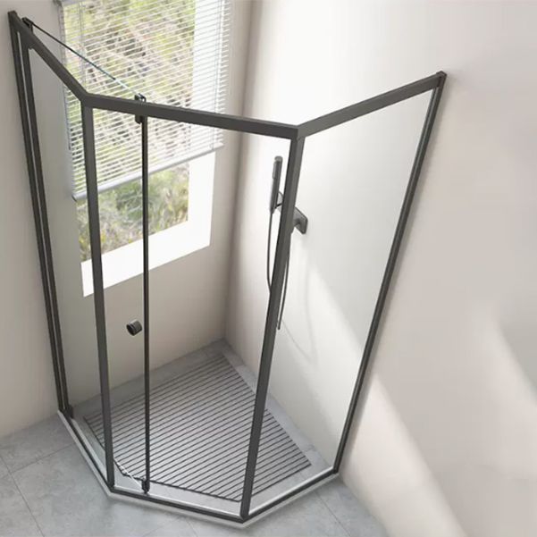 Neo-Angle Transparent Tempered Shower Enclosure Stainless Steel Frame Shower Stall