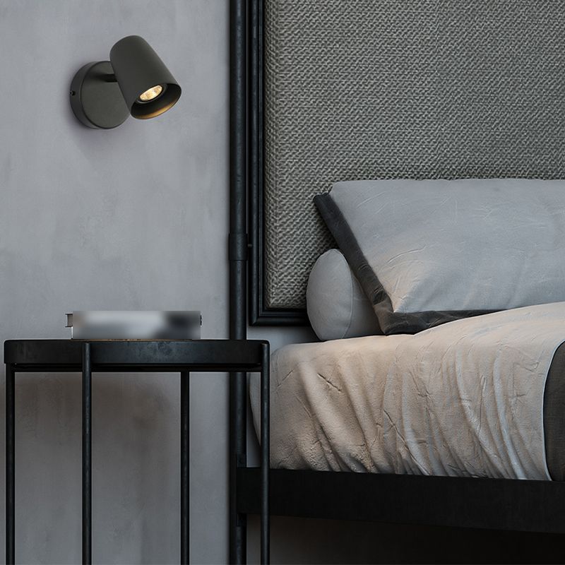 Cylindre de lumière murale en métal moderne à 1 lumière