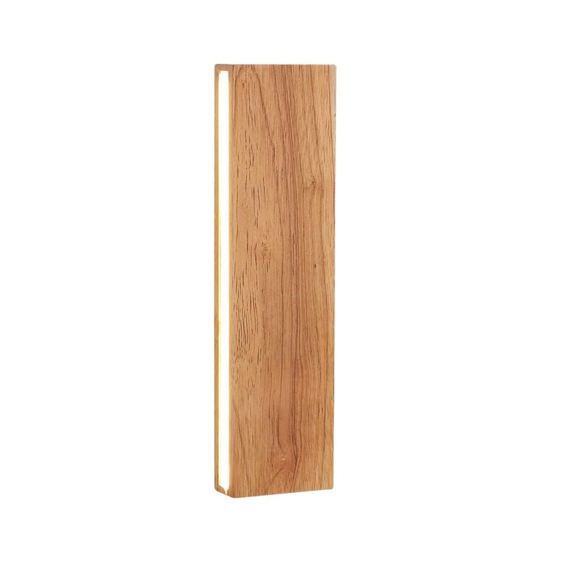 Modernism Beige Finish Single Wall Mounted Sconce Wooden Wall Light