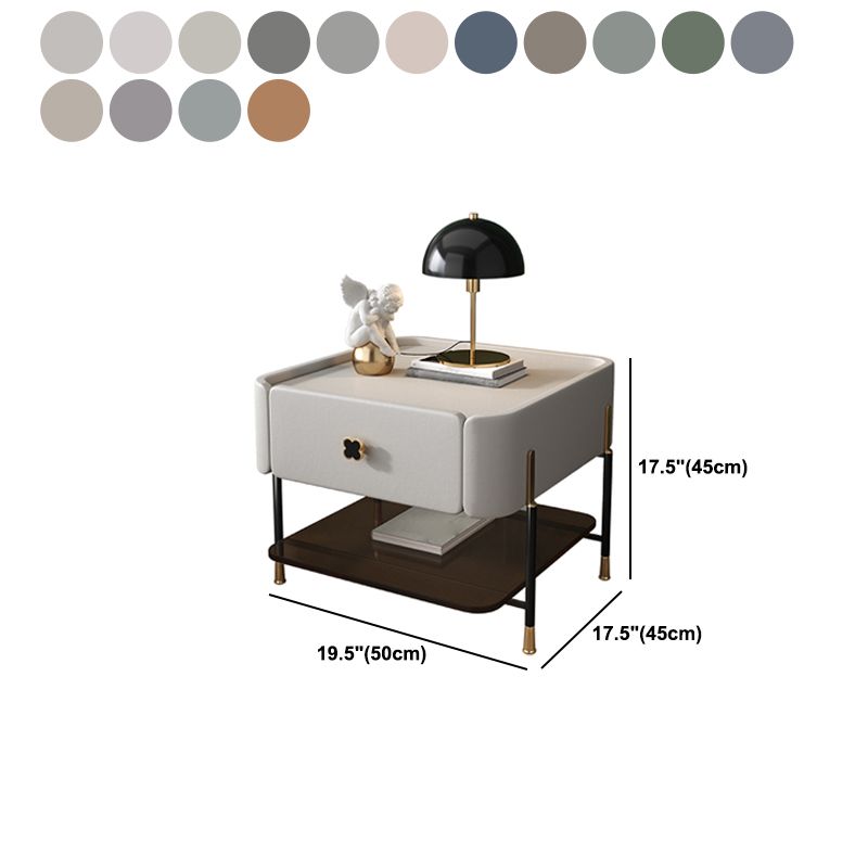 Contemporary Storage Night Table 1 Drawer Wood Bed Nightstand