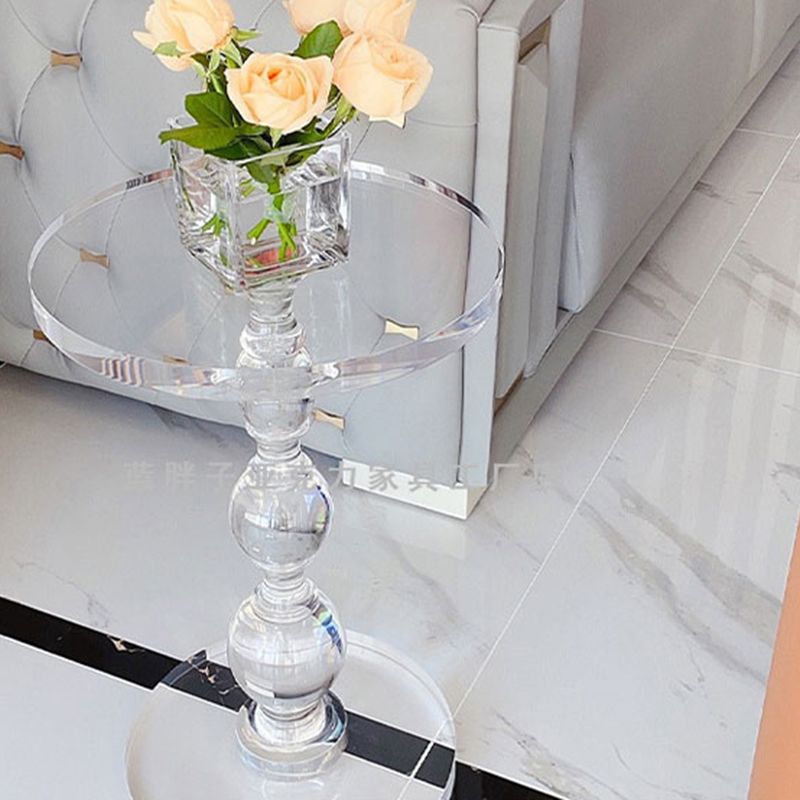 Plastic Round Side End Table Pedestal End Table for Living Room