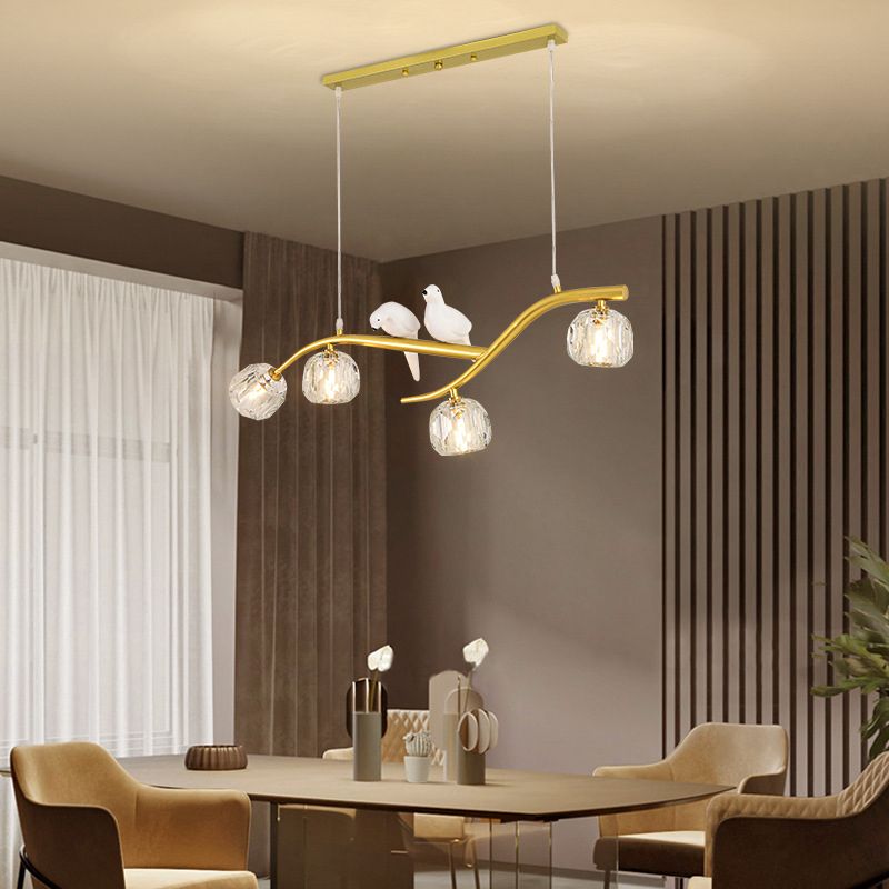 Modern Style Ball Shape Island Pendants 4-Lights Pendant Lights for Living Room