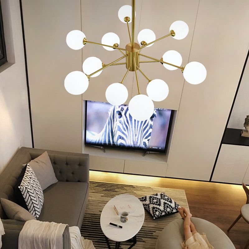 Sala da pranzo Apparecchi di illuminazione a sospensione Nordic Luce a soffitto in vetro bianco globale