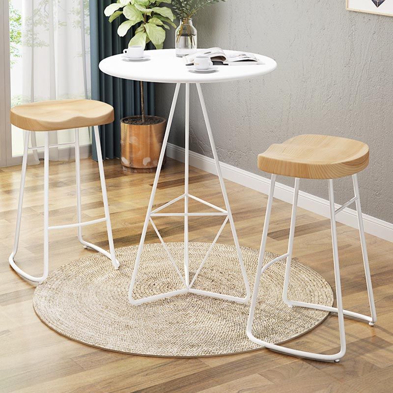 Modern Saddle Seat Bar-stool Solid Wood Counter Bar Stool for Home