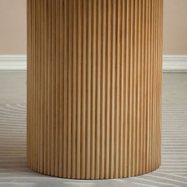 Round Dining Table Contemporary Style Solid Wood Brown Dinner Table