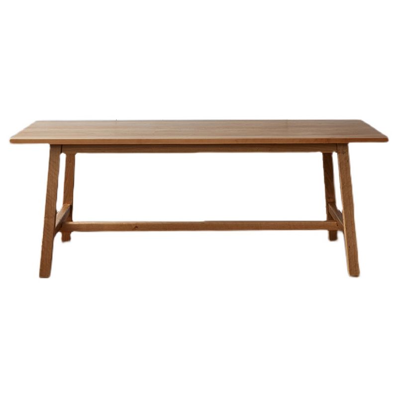 Modern Pine Wood Indoor Table for Restaurant Rectangle Dining Table with Trestle Base