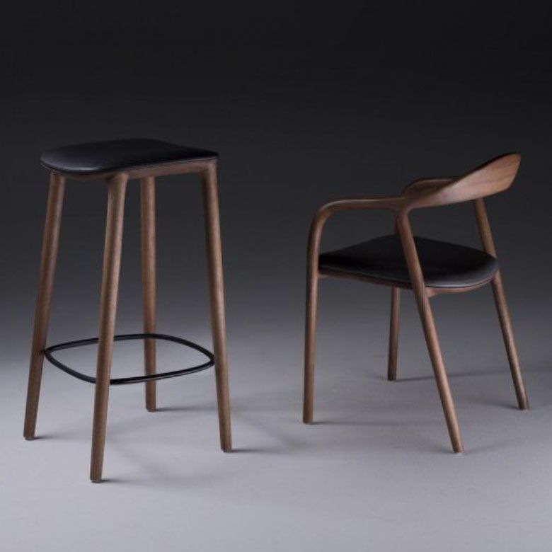 Solid Wood Counter and Bar Stool Indoor Industrial Backless Stool
