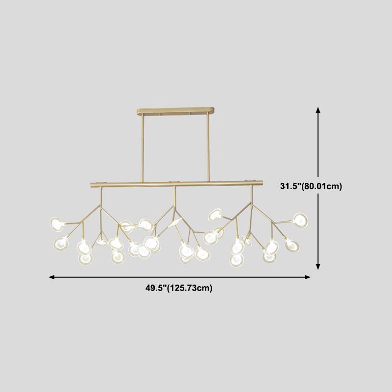 Modern Firefly Island Lighting Metal Multiple-Light Island Pendant Lights