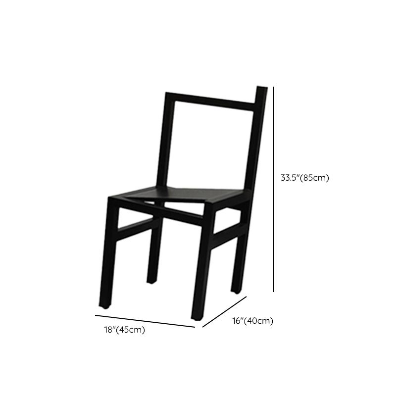 Black Wood Kitchen Dining Side Chair Open Back Dining Side Chair
