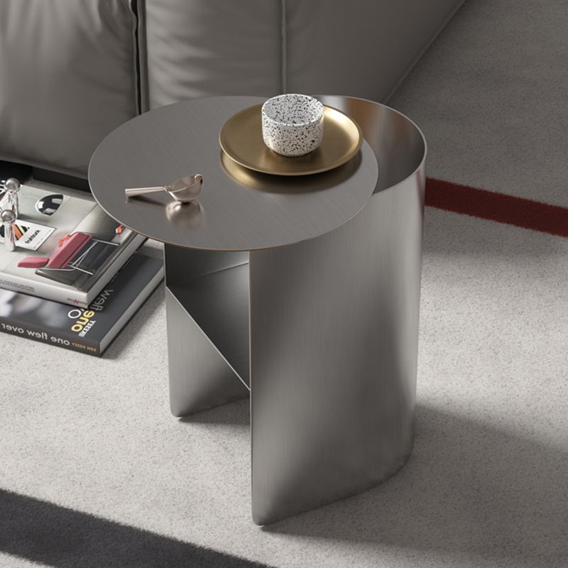 Mid-Century Modern Iron Coffee Table Pedestal Cocktail Table for Living Room
