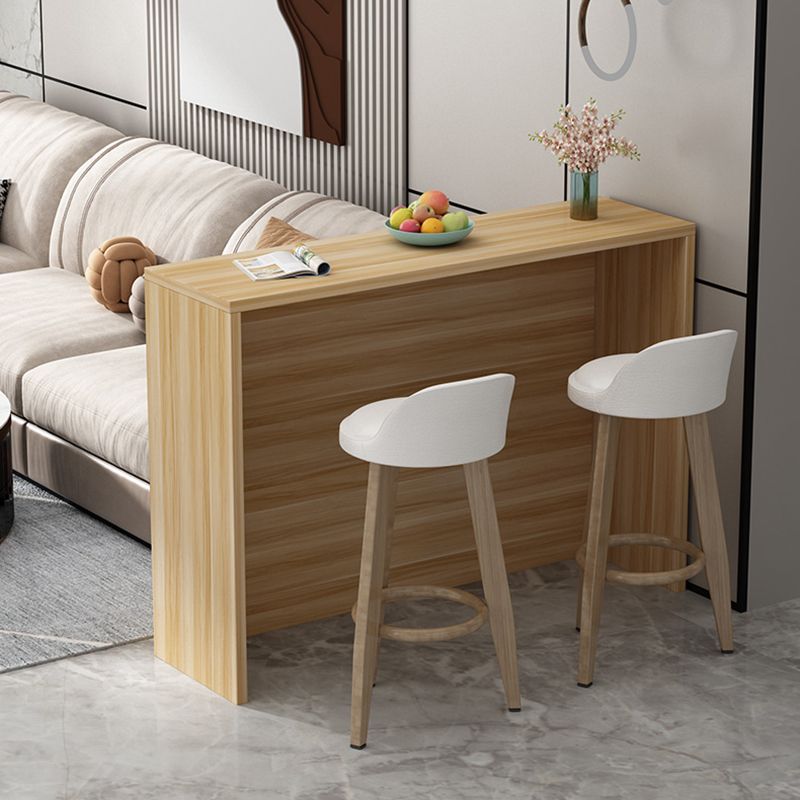 Modern Living Room Rectangle Wooden Top Pedestal Bar Dining Table