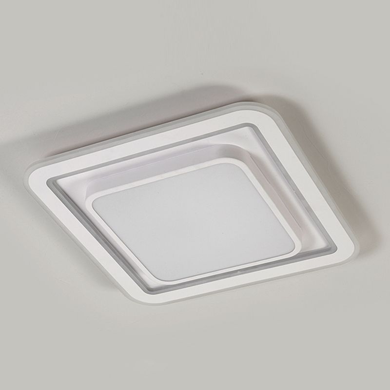Plafonnier encastré de forme géométrique en métal, éclairage encastré moderne à 1 lumière en blanc