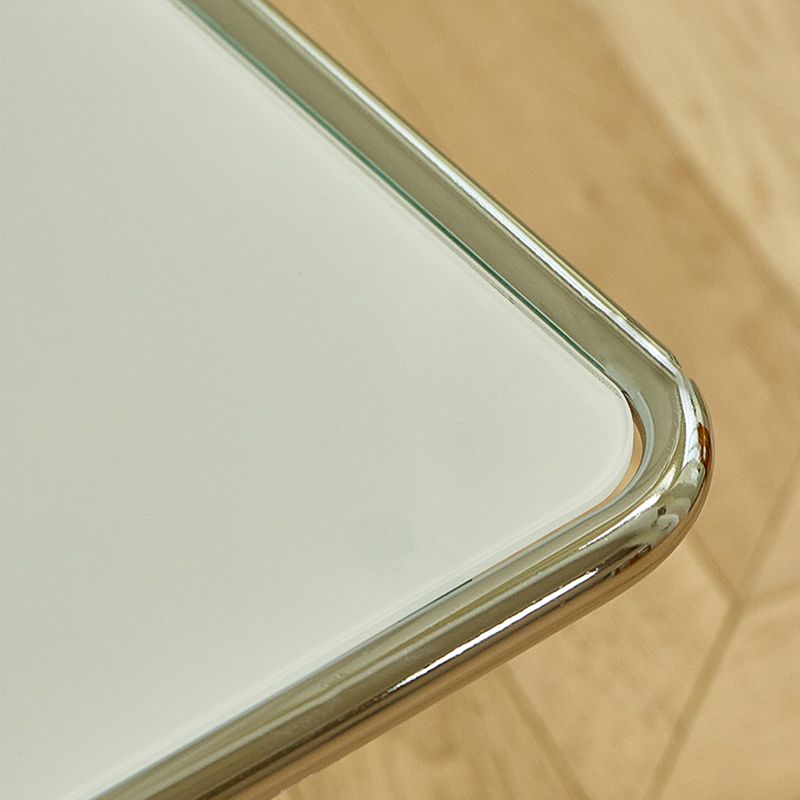 Contemporary Corner Table Double Tier Accent Side Table with Shelf