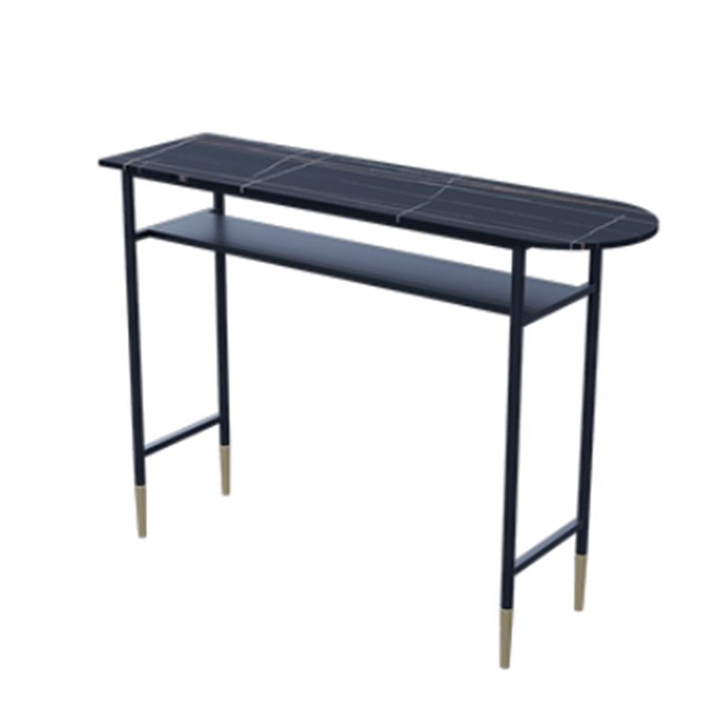 1/3 Pieces Glam Rectangle Sintered Stone Top Counter Table with High Stools