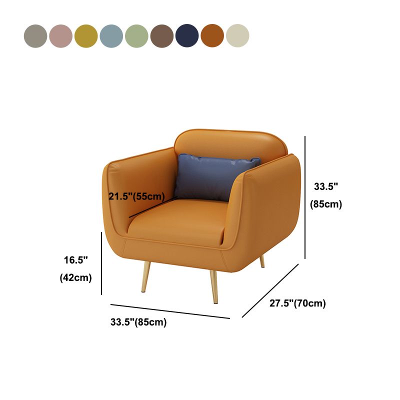 Glam Stationary Faux Leather Square Arm Living Room Stain Resistant Sofa