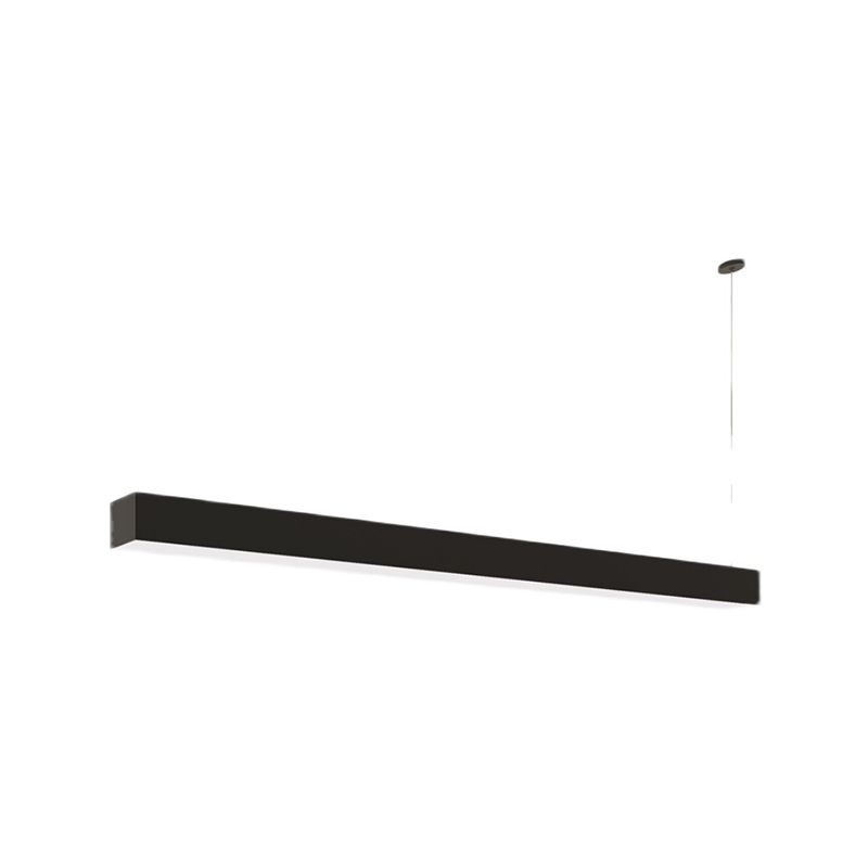 Black Aluminium Island Leuchte einfache Stil 1-Licht Rechteck Büro LED Hanging Lampe