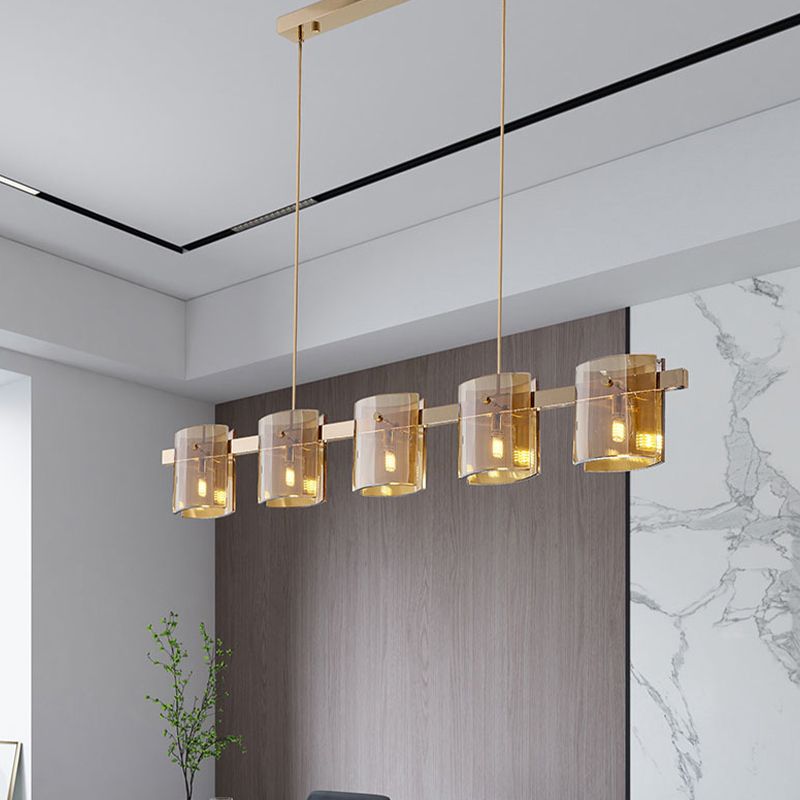 5/6-Light Modernism Black Ceiling Light LED Island Lighting for Dining Table