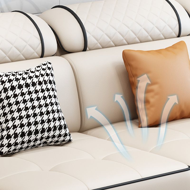 Faux Leather/Fabric Sectionals Pillow Top Arm Sofa with Reversible Chaise