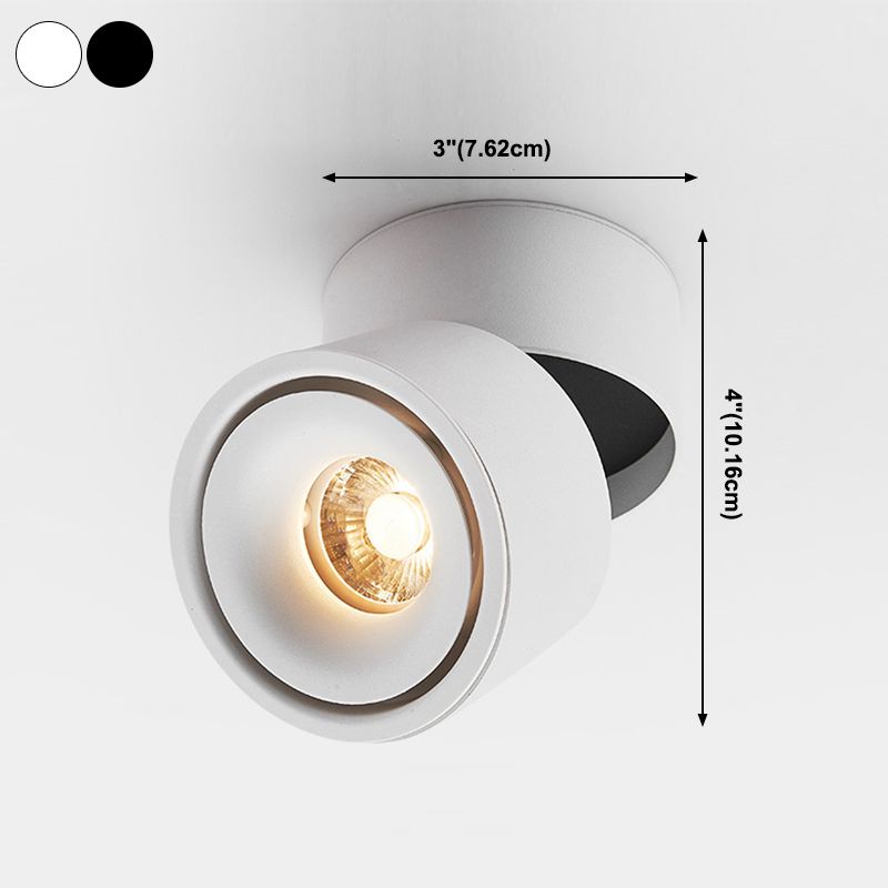 Cylinder Shape Ceiling Lamp Modern Aluminium 1 Light Flush Mount for Clothing Store Mall