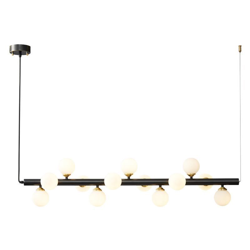 13 Lights Linear Island Pendant Modern Glass Island Light Fixture