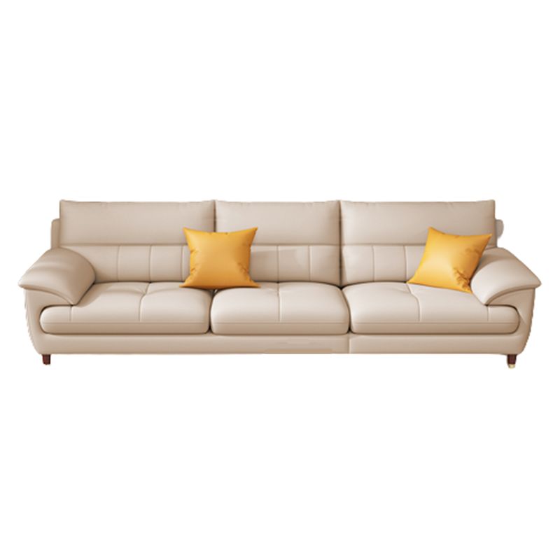 Contemporary Genuine Leather Stain-Resistant Sectional Couch with Storage