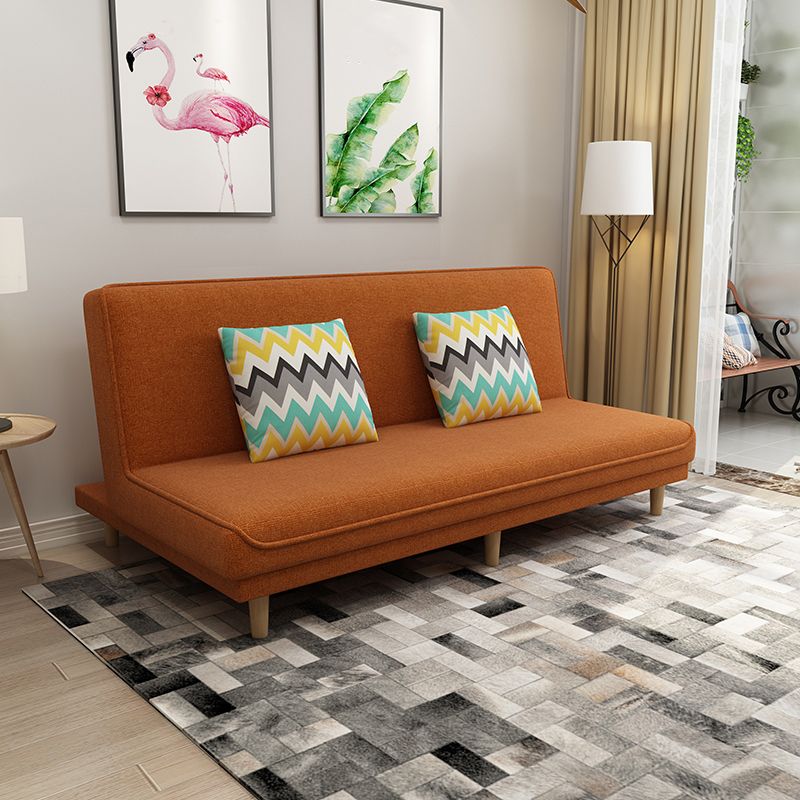 19.68" W Armless Settee with Cotton Blend Convertible Sleeper Sofa for Living Room