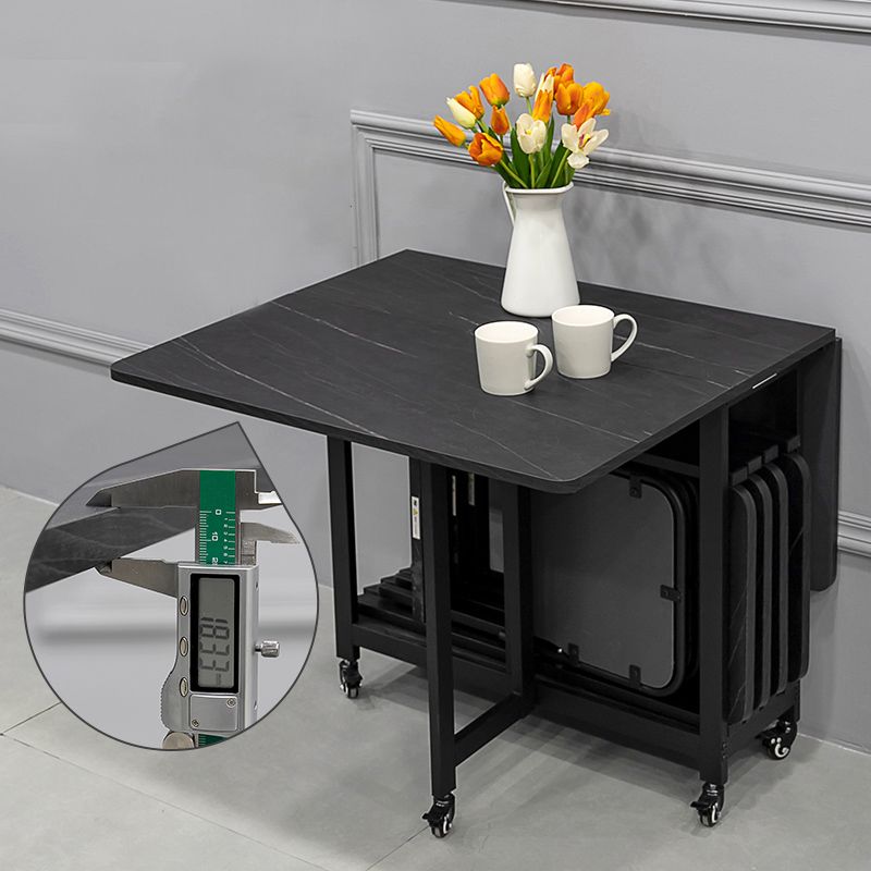 Modern 1/2/5/7 Pieces Foldable Dinette Set Black Wood Dining Table Set for Kitchen