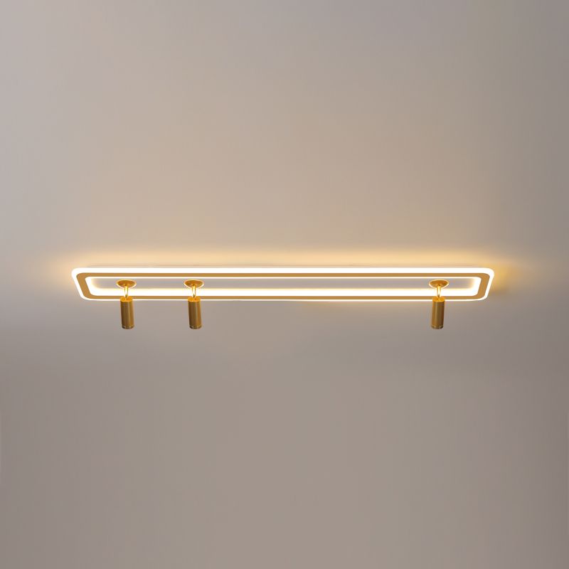 Modern Rectangle Ceiling Light Metal Multi Light Track Flush Mount Light for Living Room