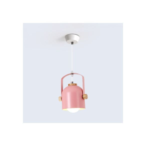 1 luce a coppa a coppa con manico Macaron Loft Alluminio appeso Luce in grigio/verde/rosa/bianco/giallo per Restaurant Hotel