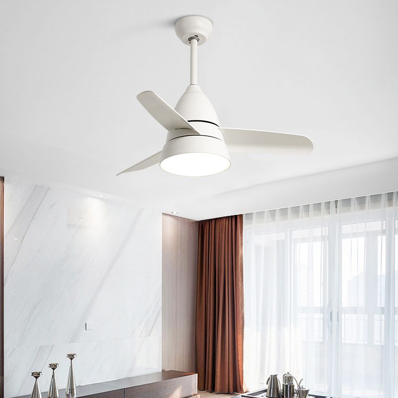 Nordique Conical suspension ventilateur clair acrylique de nuance LED Semi Flush Mount lampe