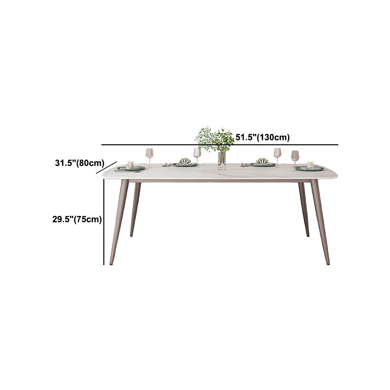 Traditional Luxury Rectangle Dining Table Stone Dining Room Furniture