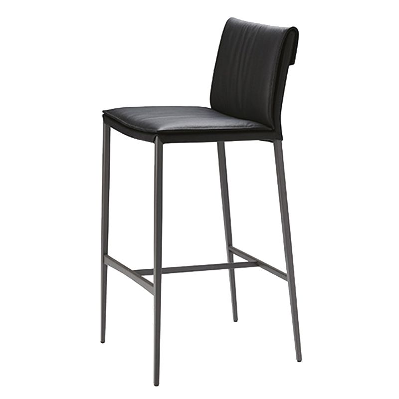 Modern Style Low Back Barstool Pu Leather Counter Bar Stool with Metal Legs