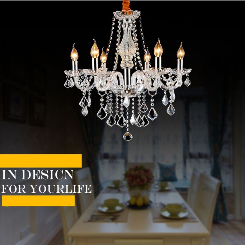 Lámpara de araña de velas iluminación de vidrio tradicional iluminación para restaurante