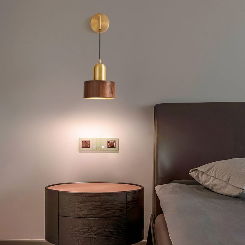 Nordic Wall Light Fixture Minimalist Wooden Wall Light Sconce for Bedroom